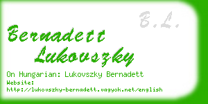 bernadett lukovszky business card